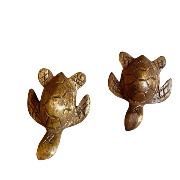 Maui Hawaii Hand Carved Sea Turtle Set NEW Nautical Coastal Home Decor Ocean - Picture 6 of 13